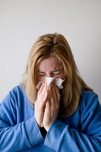 Mujer con gripe